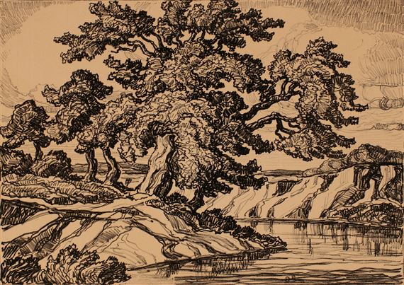 A Kansas Stream by Birger Sandzén, 1932