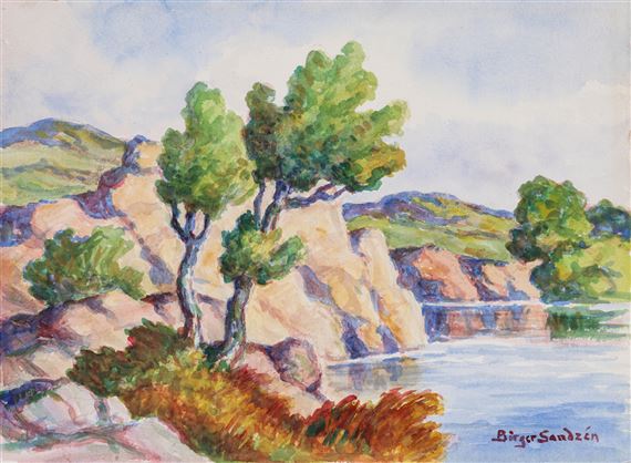 An Untitled Graham County, Kansas Landscape by Birger Sandzén, Circa 1945