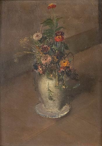 Artwork by Pietro Gaudenzi, Natura morta con fiori, Made of Oil on canvas