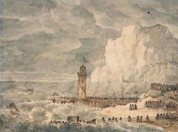 Le roi rentrant au Tréport après avoir visité Le Véloce by Pierre-François-Léonard Fontaine, circa 1840