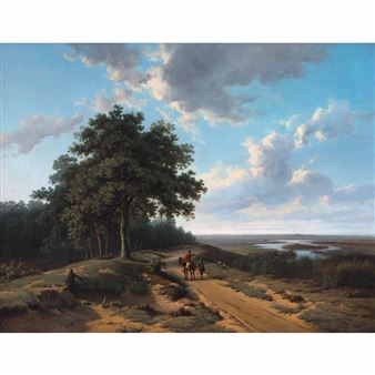 Hunters at the rim of the woods - Henri Verbeeck