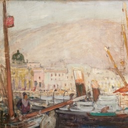 Artwork by Fernand Allard L'Olivier, Port de pêche sous le soleil, Made of Oil on canvas