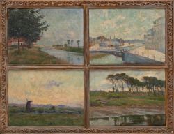 Four works: Tervuren, Leiebrug, Kortrijk, Nieupoort audegracht rond stad et Kanaal Veurne Nieupoort - Emmanuel Vierin