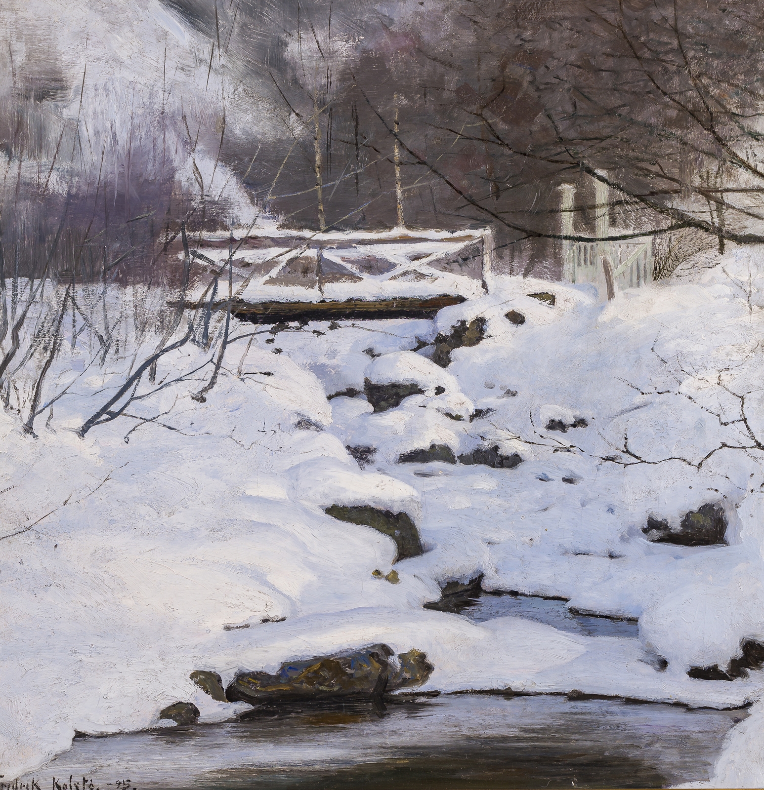 Vinterlandskap by Fredrik Kolstø, 1895