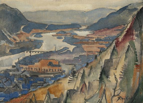 Fra Bragernesåsen mot Eiker (Drammen) by Xan Krohn