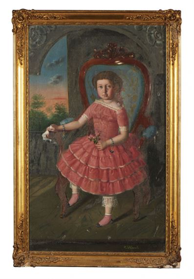 Retrato de menina sentada - Vicente Barneto y Vazquez