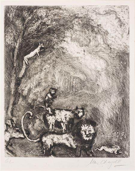 Marc Chagall | Le Lion s'en allant en guerre (1927 - 1930) | MutualArt