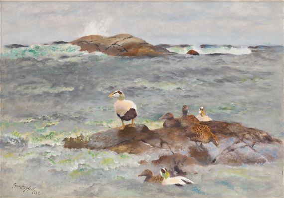 At sea by Bruno Liljefors, 1937