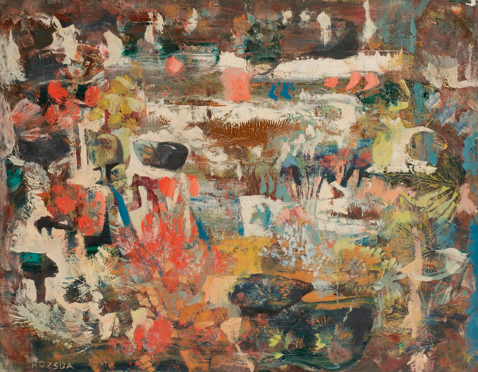 Artwork by Endre Rozsda, Les fleurs nous regardent, Made of Oil on canvas