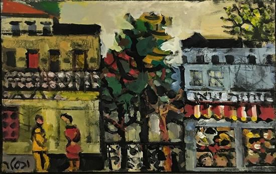 Women in a cityscape by Jacob Wexler