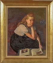 Jeune fille à la lecture by Léonid Frechkop