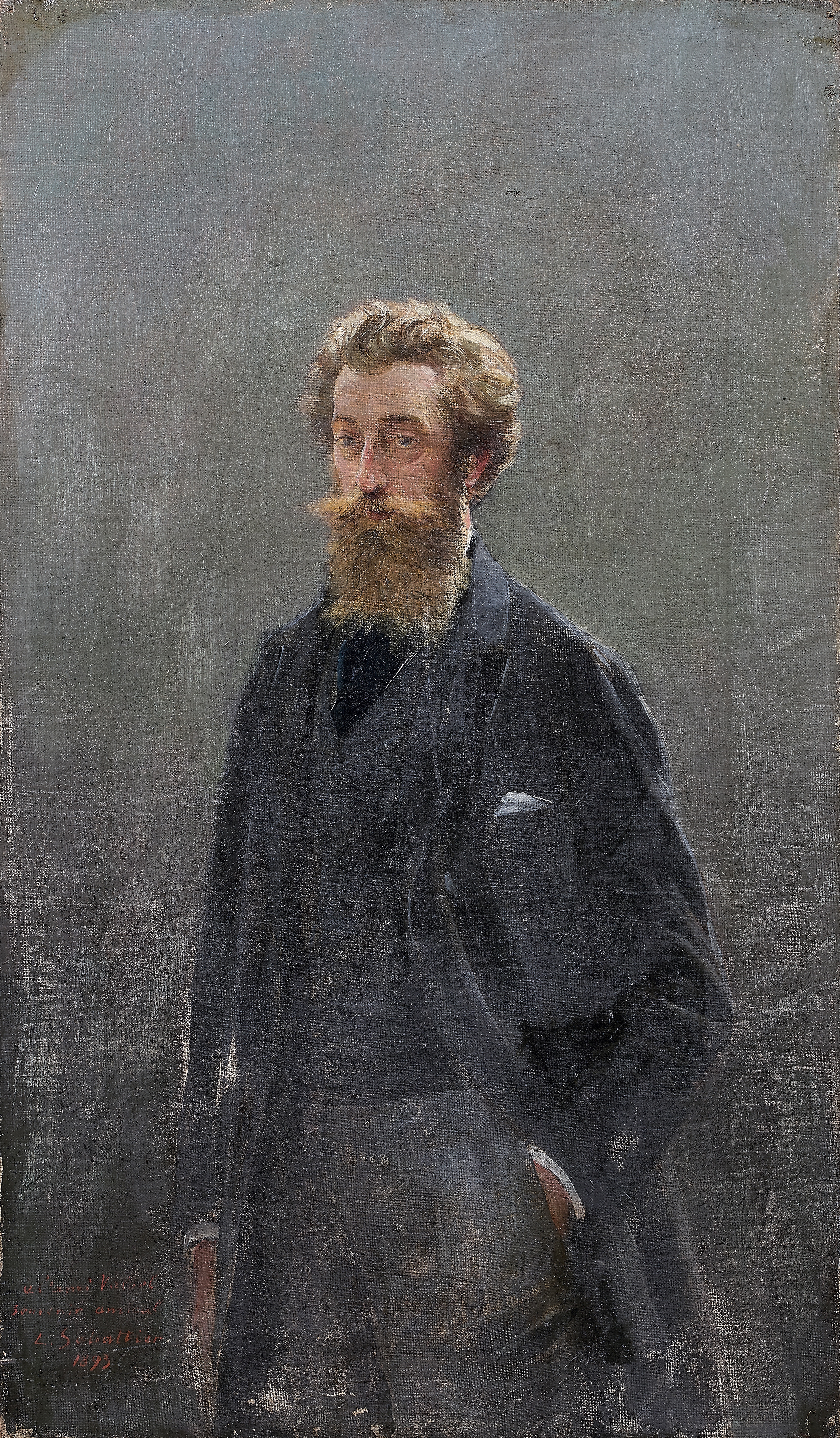 Portrait of Man by Louis Sabattier, 1893
