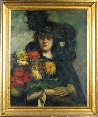 Femme aux Chrysanthèmes by Dolf van Roy