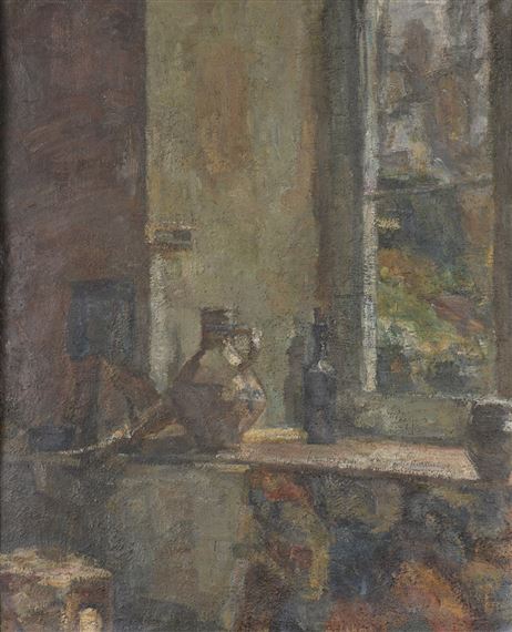 Intérieur à la fenêtre by Léon Lehmann