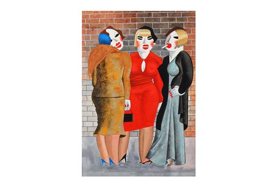 The three graces, Ladies; Head study, verso by Victor Reinganum