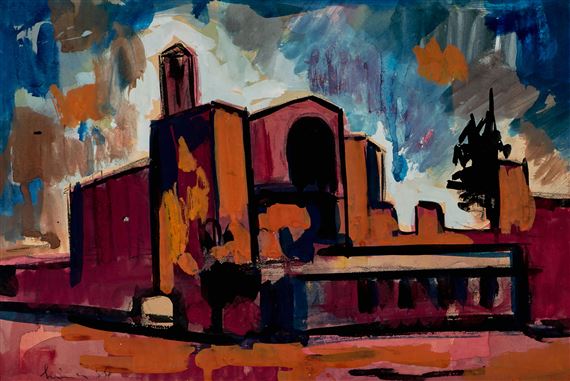 Kirchenansicht in Ravenna by Carl Walter Liner, 1954