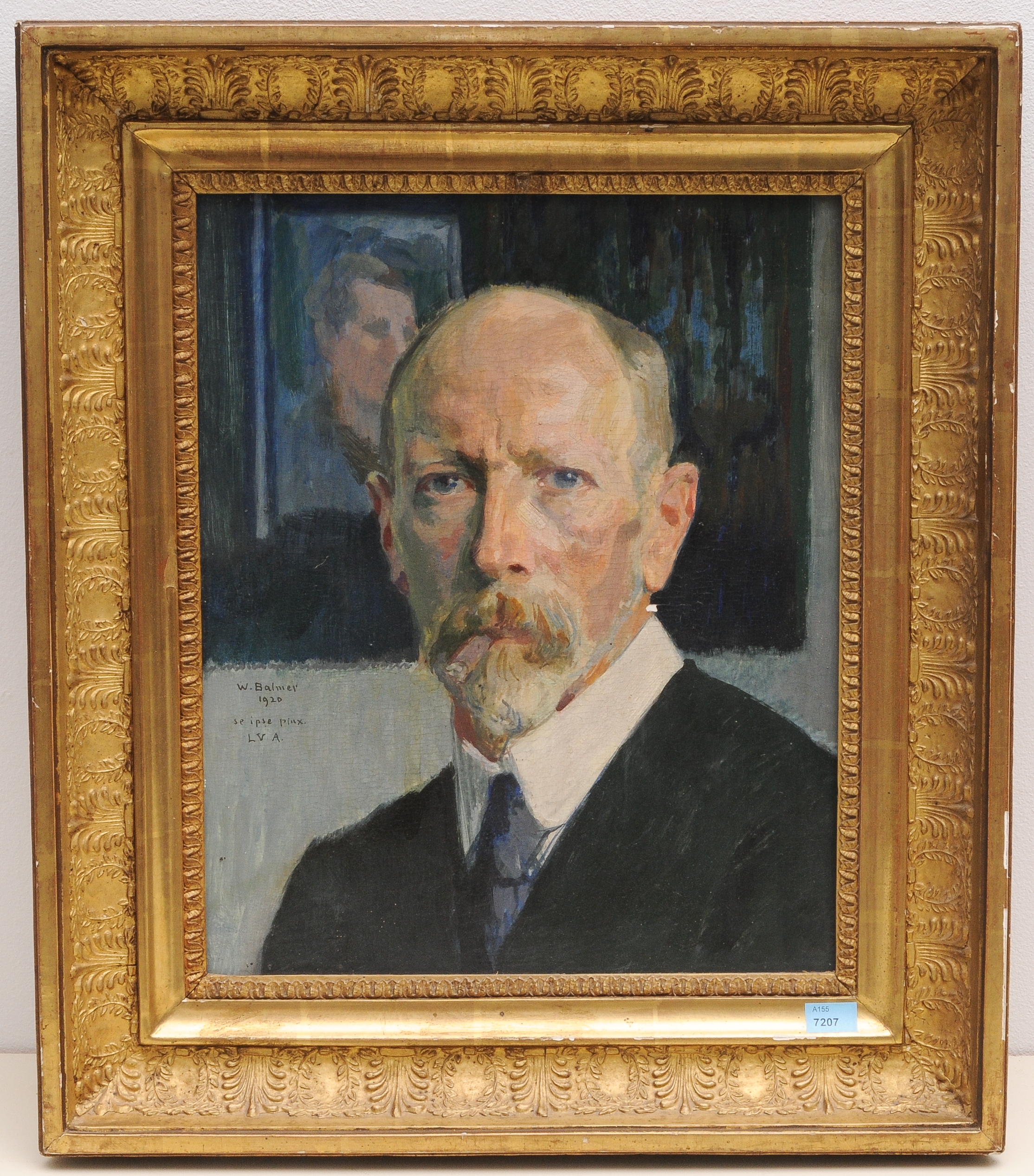 Artwork by Paul Friedrich Wilhelm Balmer, Selbsportrait, Made of Oil on cardboard