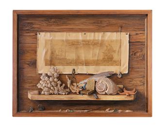 Still life with curiosities on shelf - Victor Martynovich Monetov