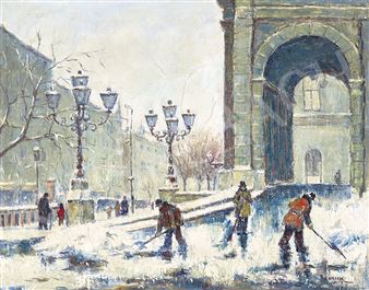 At the Opera in Winter - Ödön Guzsik