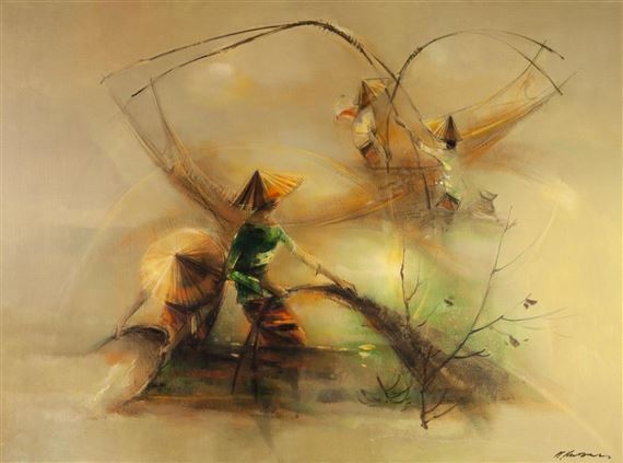 Pond Fishing by Choo Keng Kwang, 1970