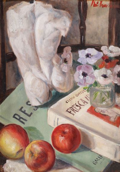 Natură statică cu statuetă antică by Constantin Mihalcea Braga