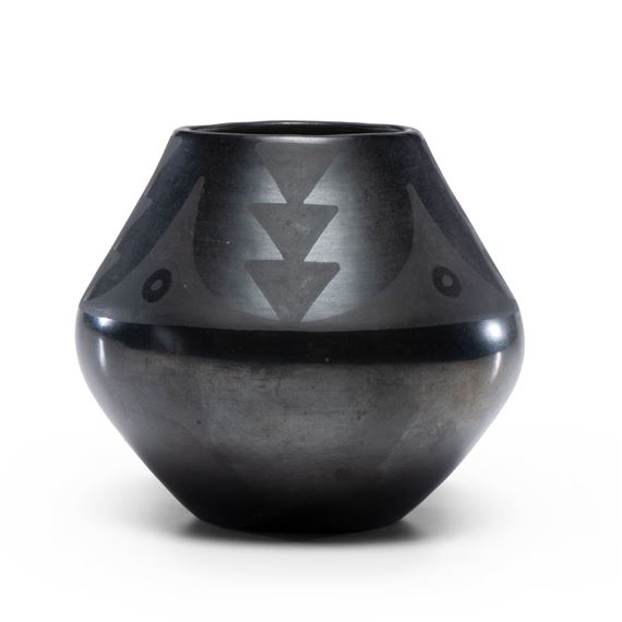 Blackware Pottery Jar by Maria Montoya Martinez, Julian Martinez, 1925-1943