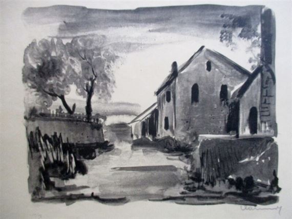 “Nelle-la-Vallée, maisons rustiques” by Maurice de Vlaminck, 1926