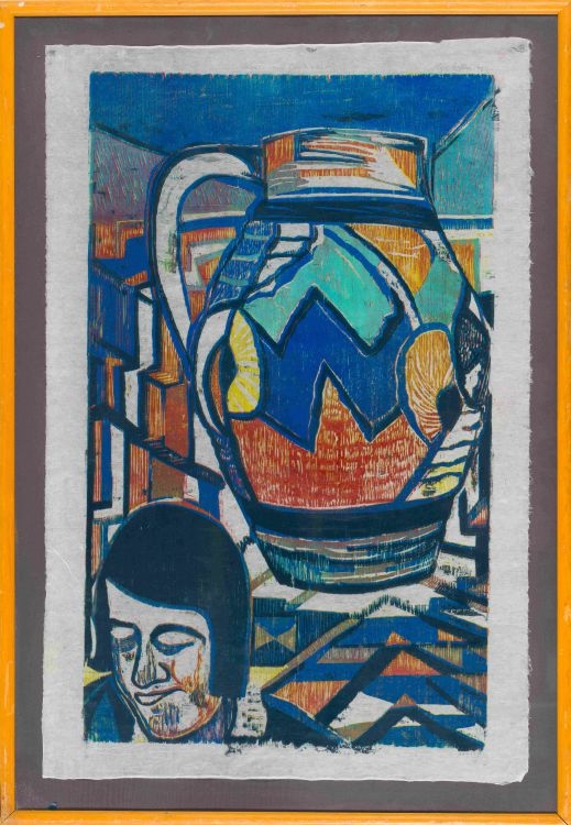 Artwork by Elza Botha, Clarice en W Beker, Made of colour woodcut