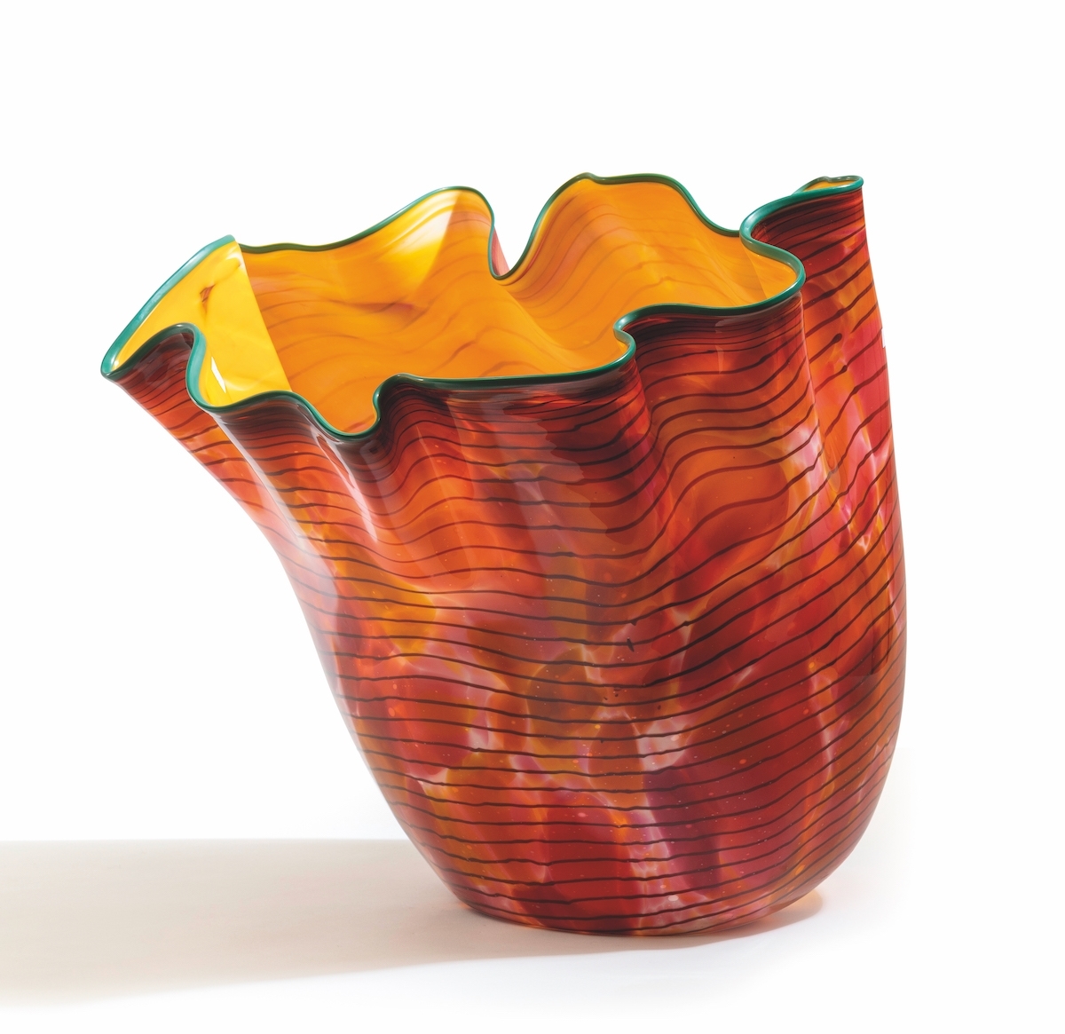 Dale Chihuly Monumental polychrome blown glass vase (Circa 1989