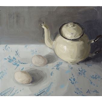 TEAPOT AND TWO DUCK EGGS - Serena Rowe