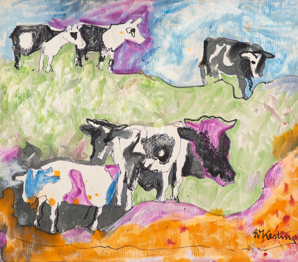 Edmund Kesting | Kühe am Bodden (Circa 1960) | MutualArt