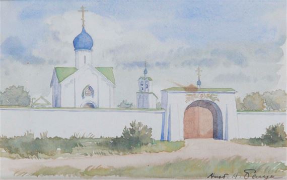 albert-alexandrovich-benois-the-churches-of-the-russian-cemetery-in