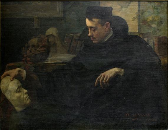 Self-portrait in vanity, or "To be or not" by Antoine Daens, 1900