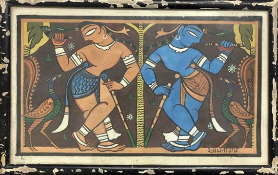 Untitled, Two Figures by Jamini Roy