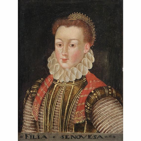 French School, 16thCentury | Portrait of a Noble Lady with Lace Collar ...