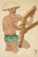 Carpenter by Lee Man Fong, 1952