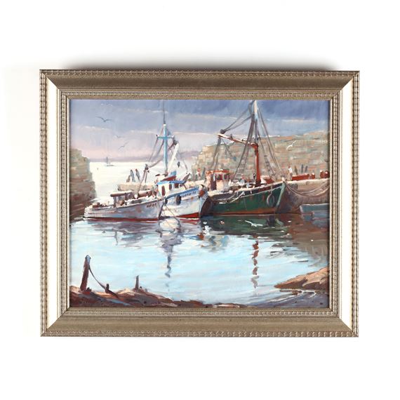 New England Fishing Harbor by Don Stone