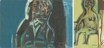 Artwork by Chozaburo Inoue, Face, Made of oil on canvas