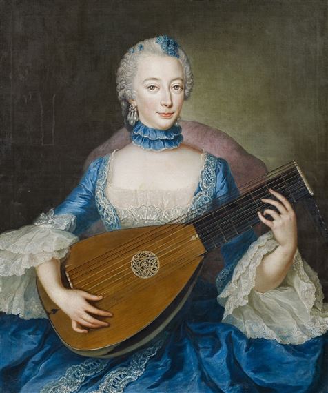 Portrait of a Noble Lady with Lute by Anna Rosina de Gasc