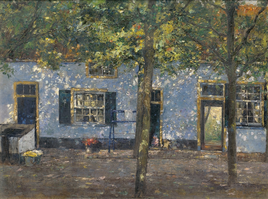 Artwork by Hans Busse, "Friesenhaus" auf Sylt, Made of Oil on wood