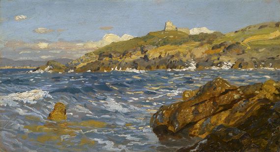 Blick auf die Insel Santo Stefano im Tyrrhenischen Meer by Max Roeder, 1892
