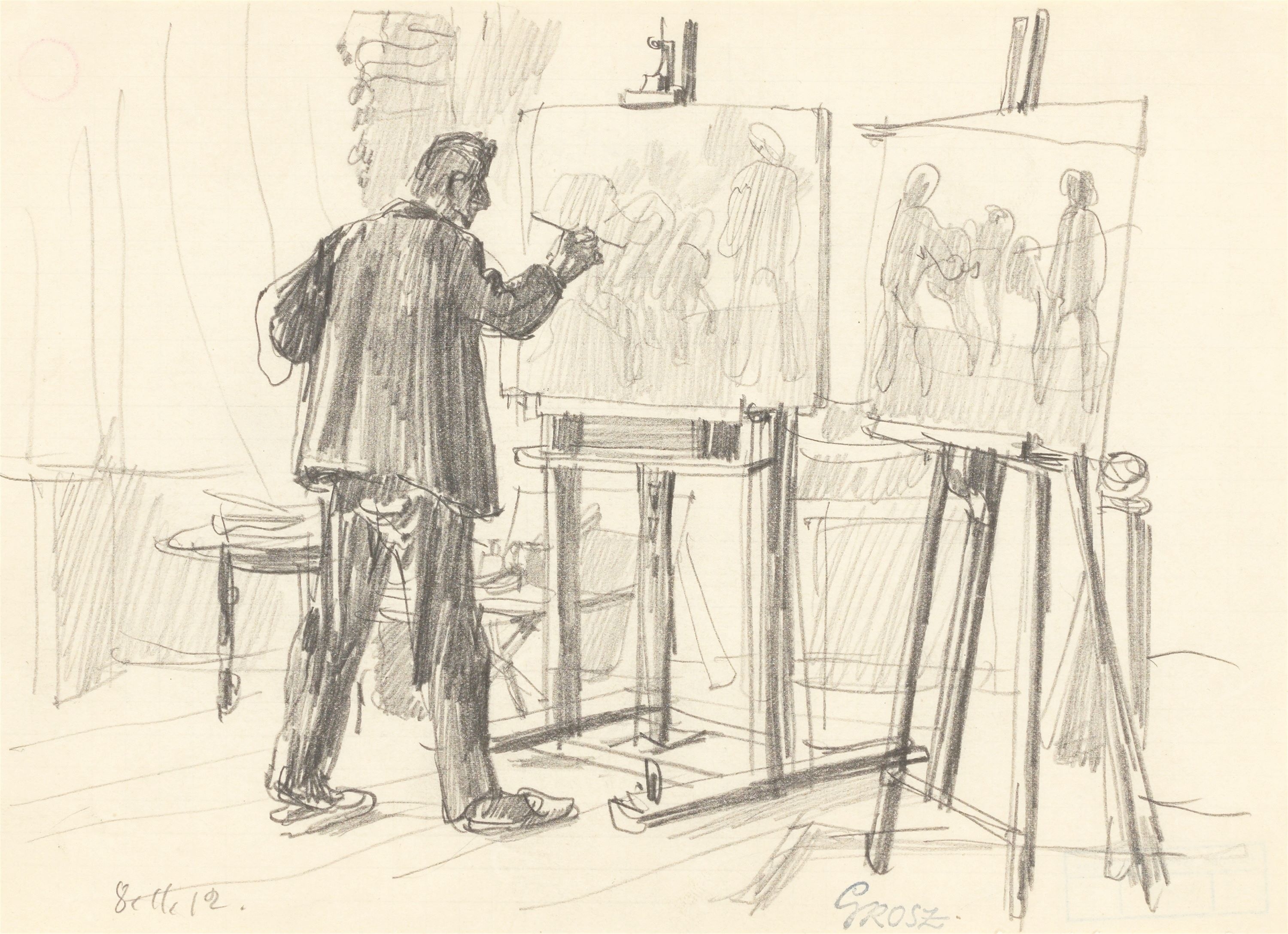 Der Maler in seinem Atelier by George Grosz, 1912