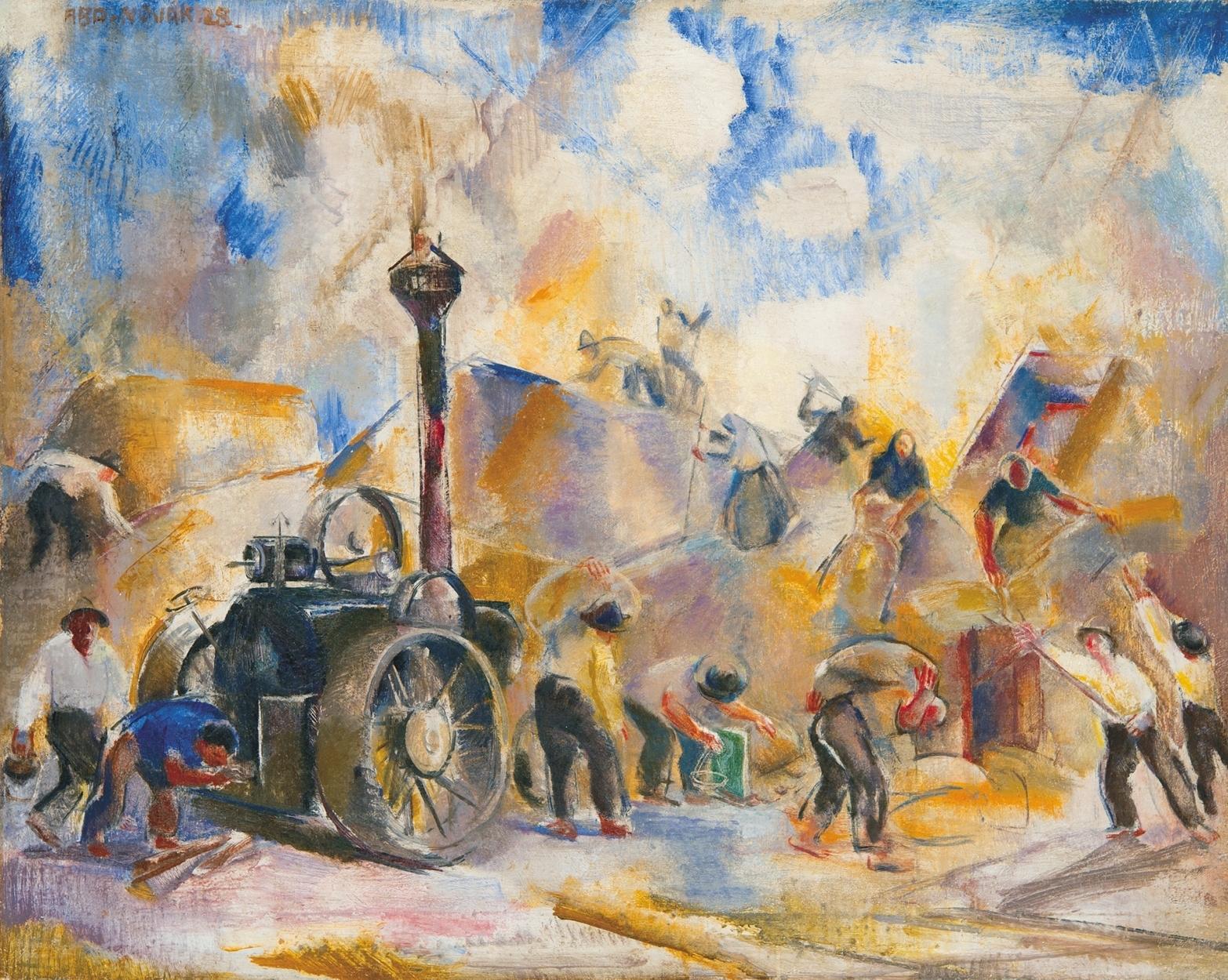 August mood (Threshing) by Vilmos Aba-Novák, 1928
