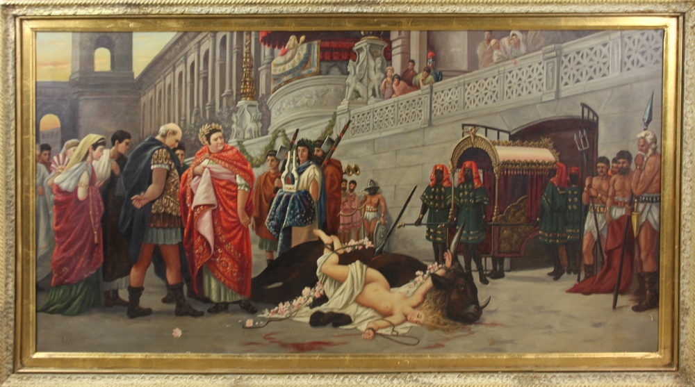 Artwork by E. L. Kinloch, Neoclassical Roman Scene, Made of Oil on canvas