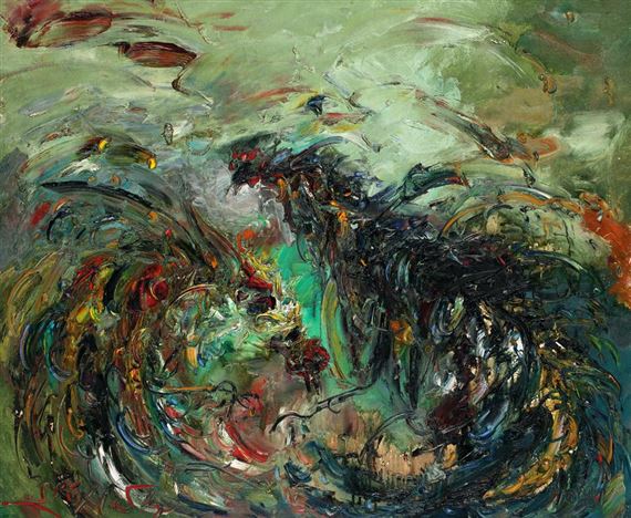 Cock Fight by Sri Hadhy, 1981