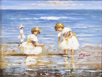 Children at the Beach - C. Jacob