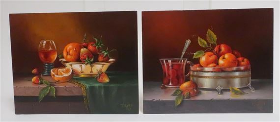 2 Fruit Still Life by Tibor Filkorn
