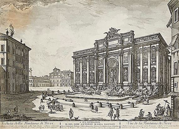 ''Veduta della Fontana di Trevi'' by Jean Barbault