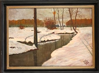 Winterlandschaft im Abendlicht - Monogrammist PH