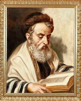 Bildnis eines Rabbiners beim Studium des Talmuds - J. Roth